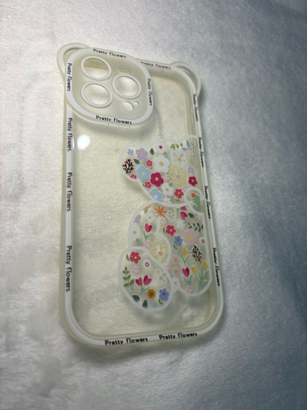 White Floral Transparent Phone Case - Pretty Flowers